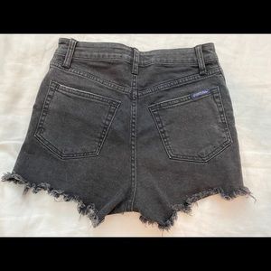 JUST USA: Black Jean shorts. Size Small.